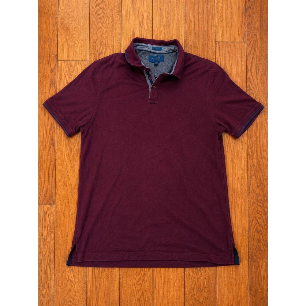 Fairlane Polo Shirt Mens Large Burgundy Short Sleeve Casual Golf Cotton